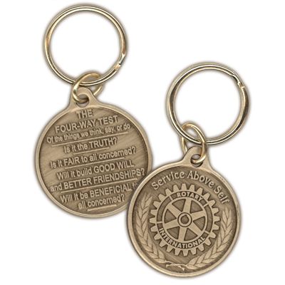 The Four-Way Test Medallion Key Ring