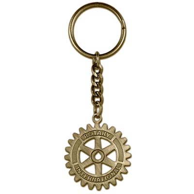 Rotary Medallion Cut-Out Key Ring with Chain