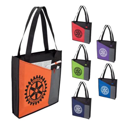 Customized Non-woven Tote w/ Wide Front Pocket Bag