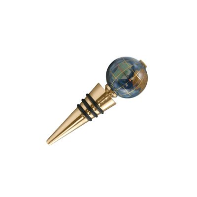 Marine Blue World Globe Wine Bottle Stopper