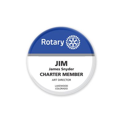 Traditional Charter Member or Special Title Name Badge - Style 2