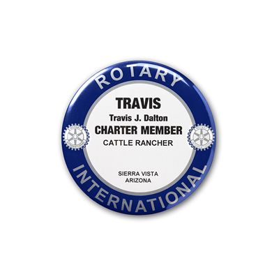 Traditional Style Charter Member or Special Title Name Badge