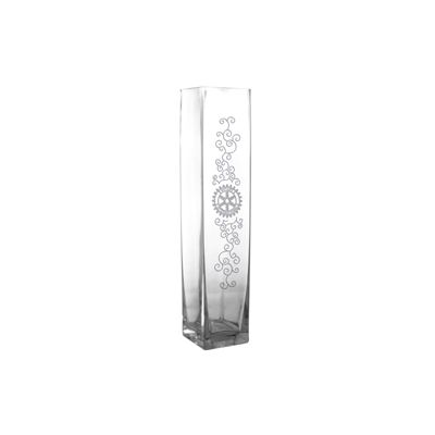 10" Etched Glass Vase