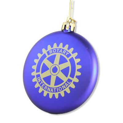 Blue Ornament with Gold Rotary International Logo