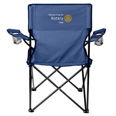 Cloth Folding Camp Chair with Customized Embroidery - Navy