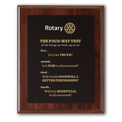 The Four-Way Test Deluxe Wall Plaque