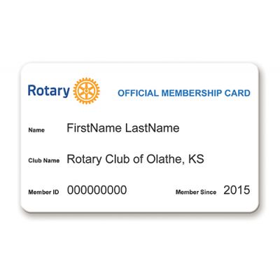 Customized Plastic Rotary International Membership Card