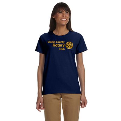 Custom Ladies Navy Rotarian at Work T-Shirt