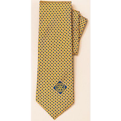 Gold/Navy Small Print Necktie