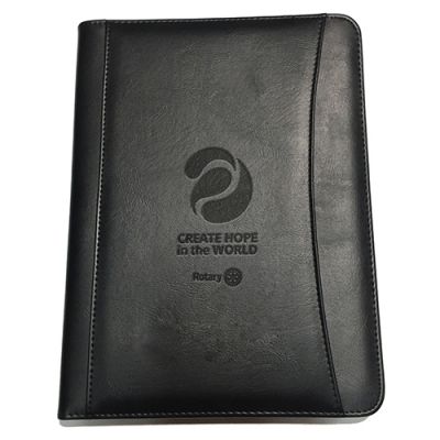 2023-24 Theme Debossed Black Leatherette Portfolio