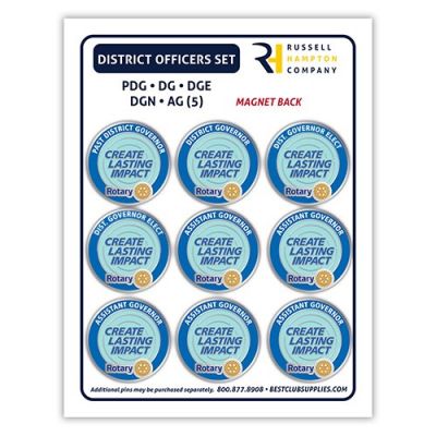 Set of 9 DISTRICT Officer 2026-27 Message Magnets Pins 