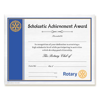 Scholastic Achievement Award Certificate